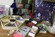 A selection of crystals and jewellery